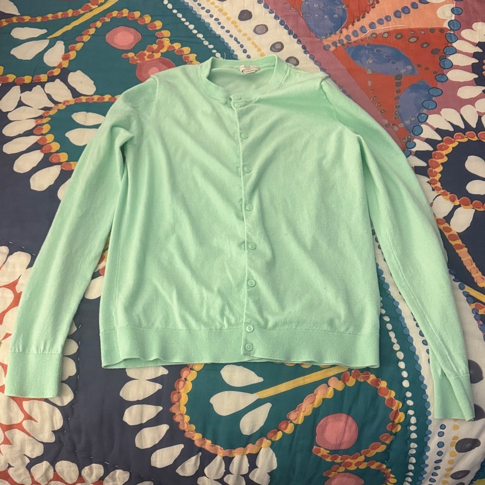 J. Crew Light Green Caryn Cardigan
